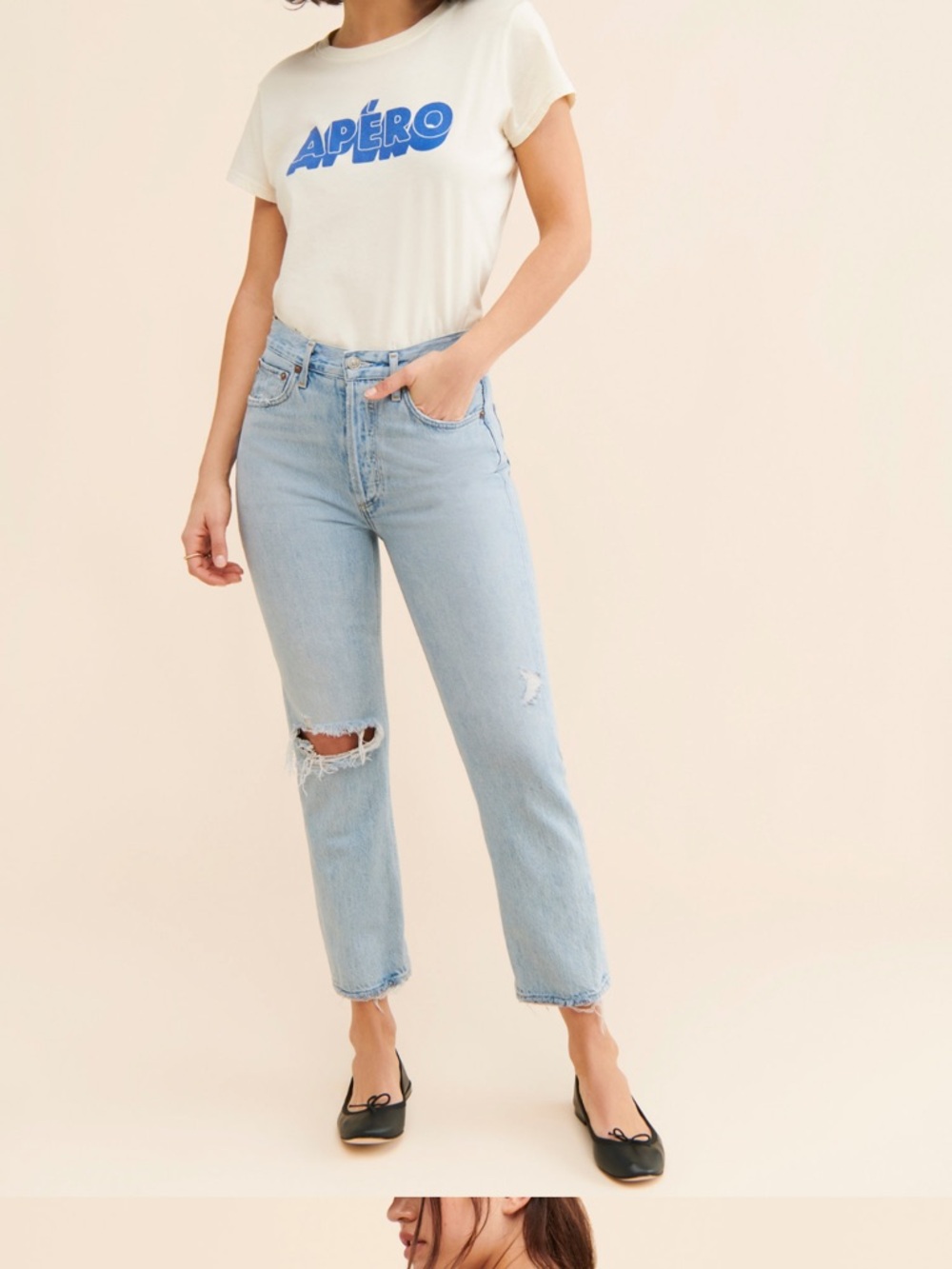 Agolde Riley High Rise Cropped Straight Jeans